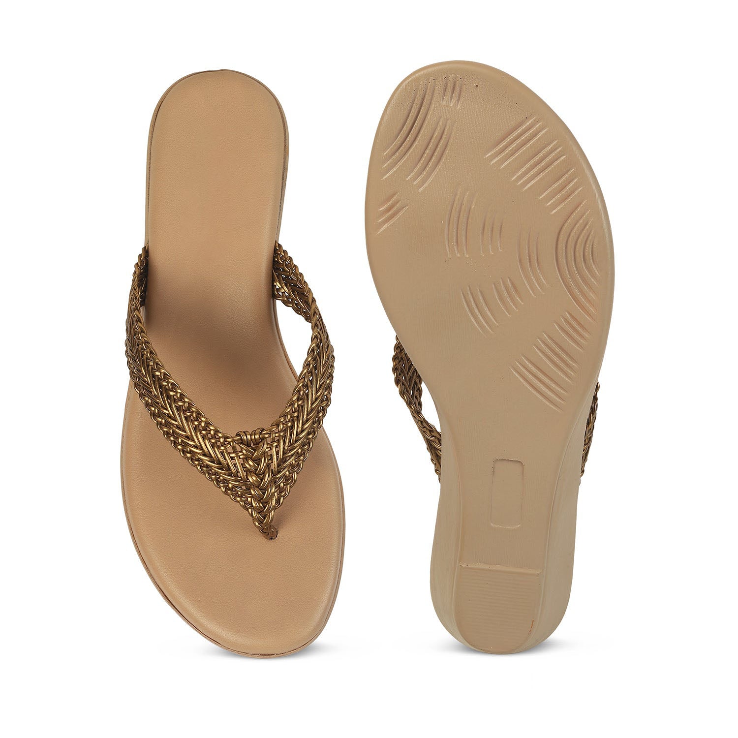 Soeve Bronze Women's Low Heel Dress Sandals