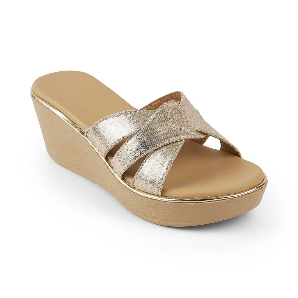 Women’s Chic Gold Wedge Sandals