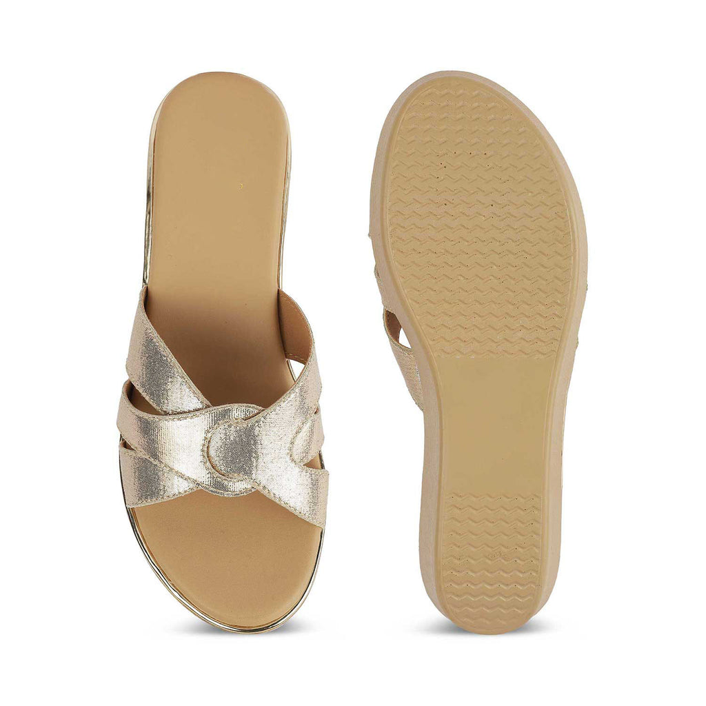 Women’s Chic Gold Wedge Sandals