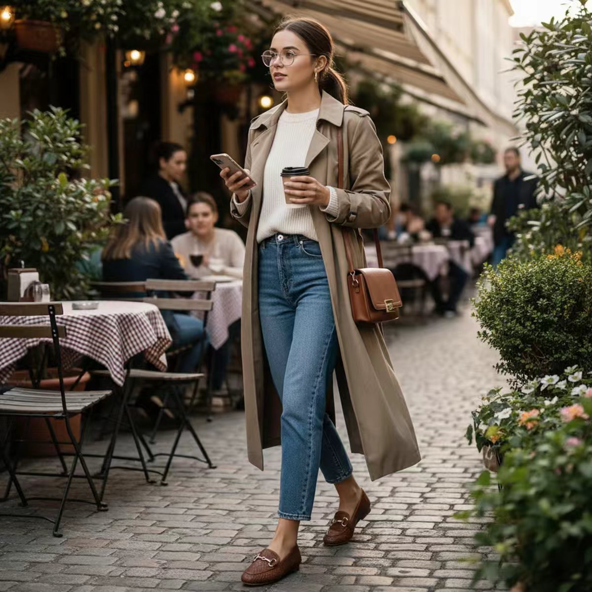 Women’s Loafers with Braided Style and Classic Bit Accent