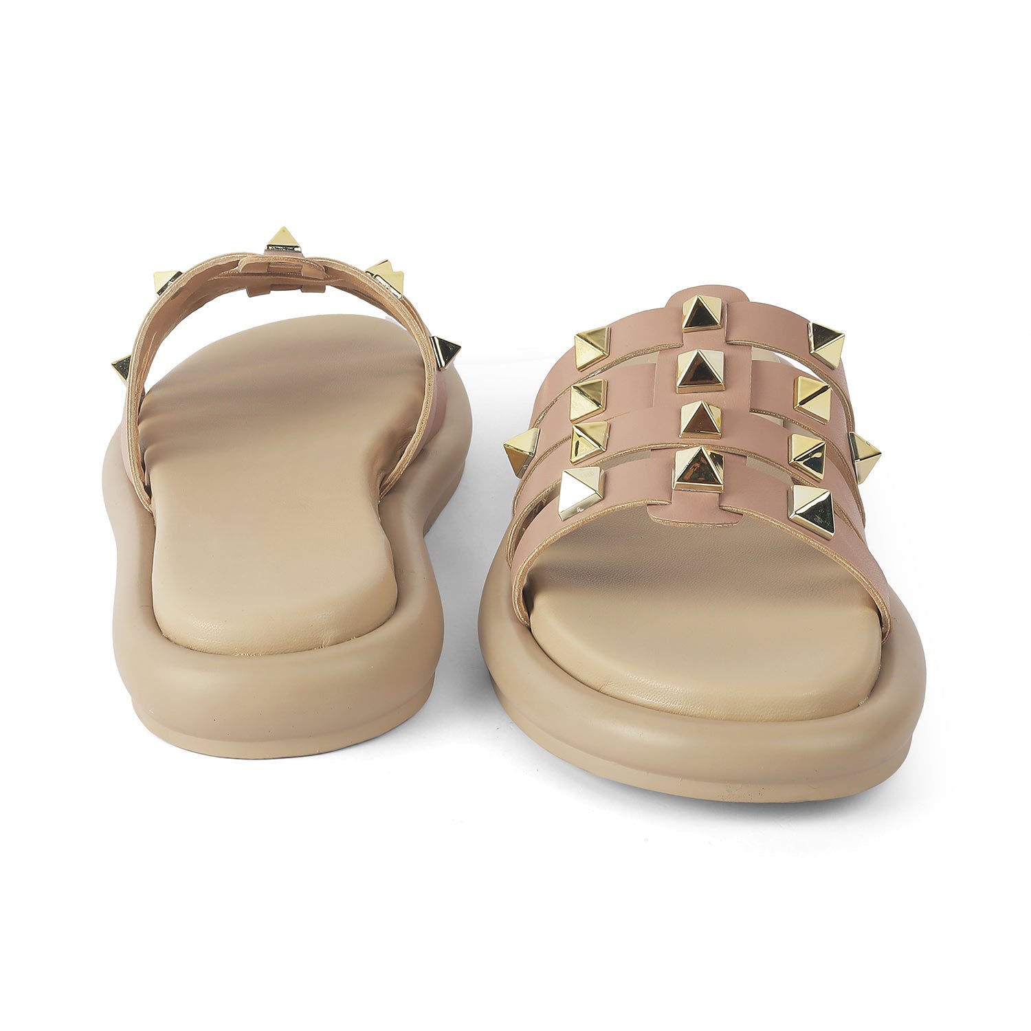 Women’s Studded Slide Sandals with Cushioned Comfort