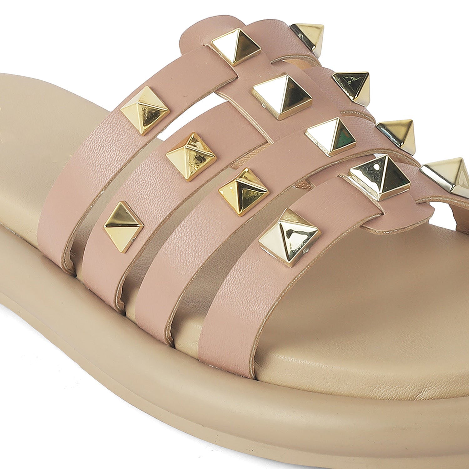 Women’s Studded Slide Sandals with Cushioned Comfort