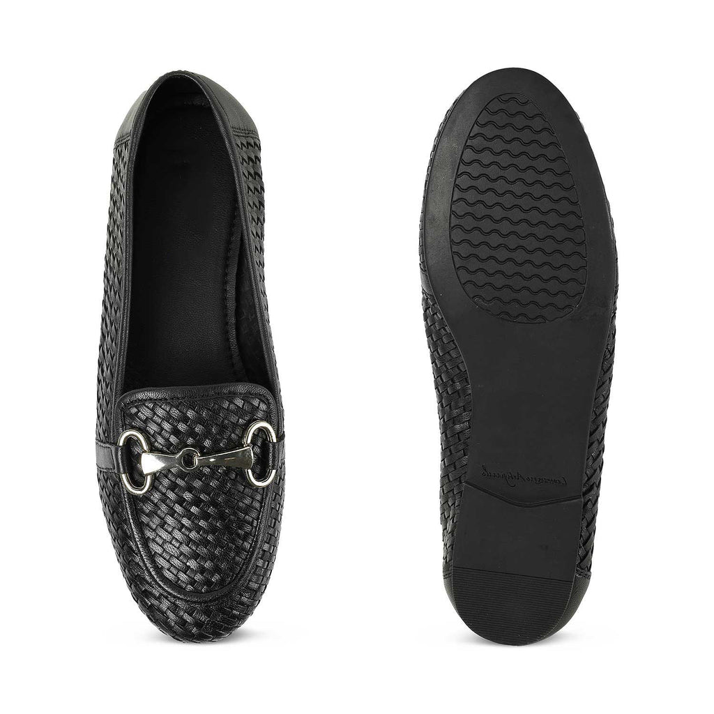 Women’s Loafers with Braided Style and Classic Bit Accent