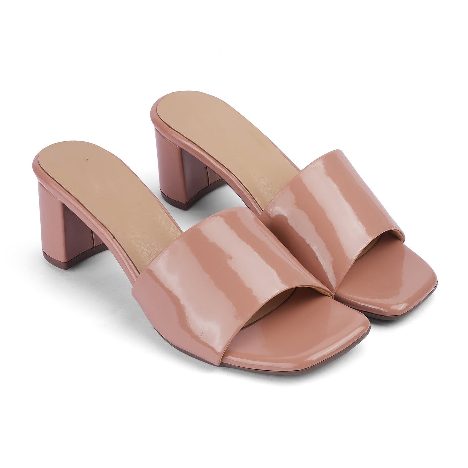Women’s Elegant Nude Block Heel Sandals