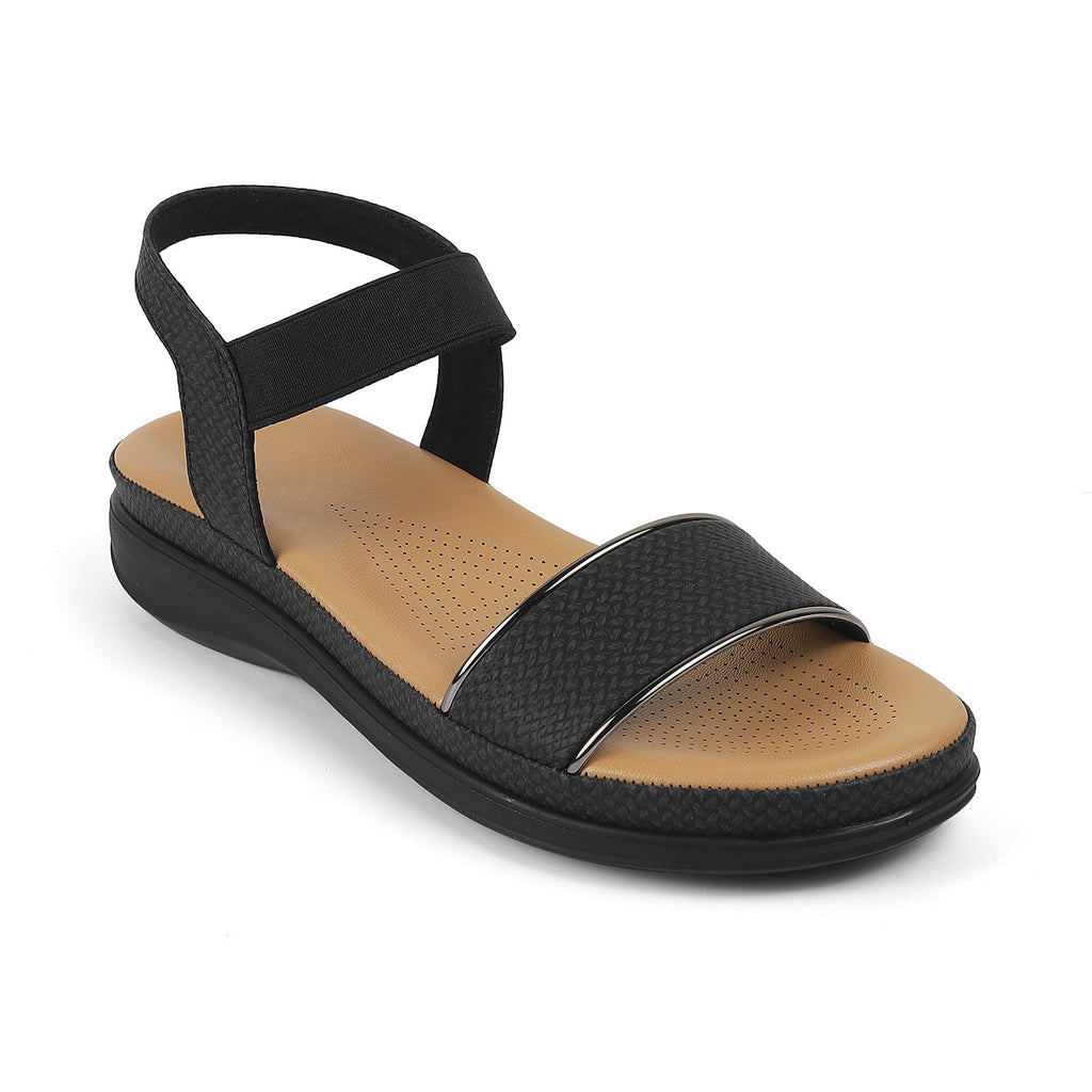 Women’s Elastic Strap Sandals with Cushioned Comfort Support