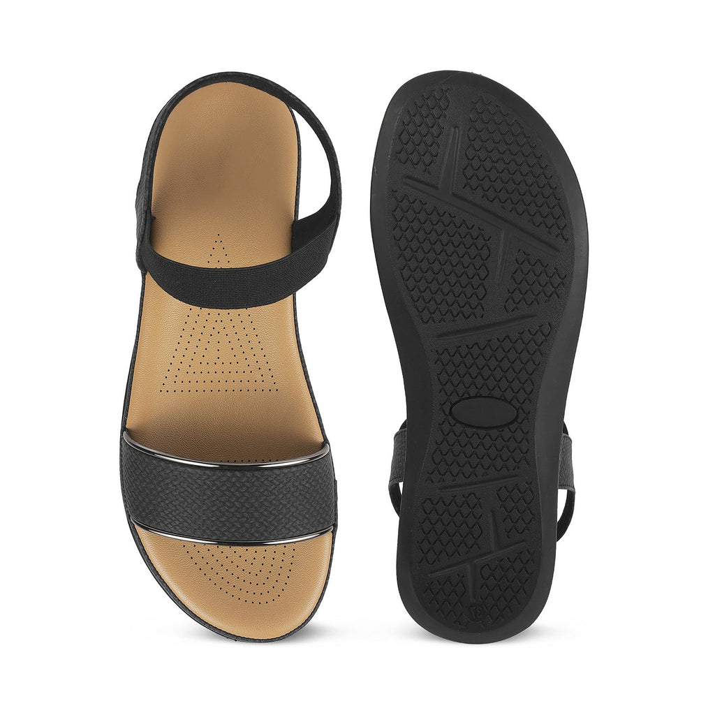 Women’s Elastic Strap Sandals with Cushioned Comfort Support