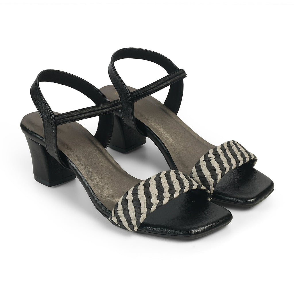 Women’s Woven Strap Block Heel Sandals for Daily Style