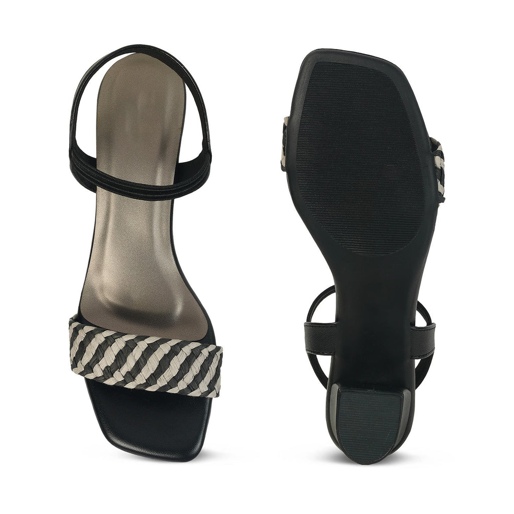Women’s Woven Strap Block Heel Sandals for Daily Style