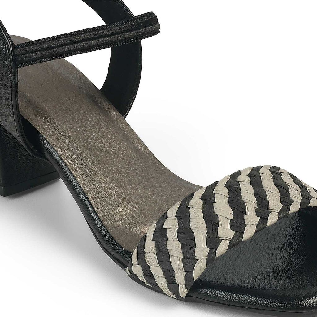 Women’s Woven Strap Block Heel Sandals for Daily Style