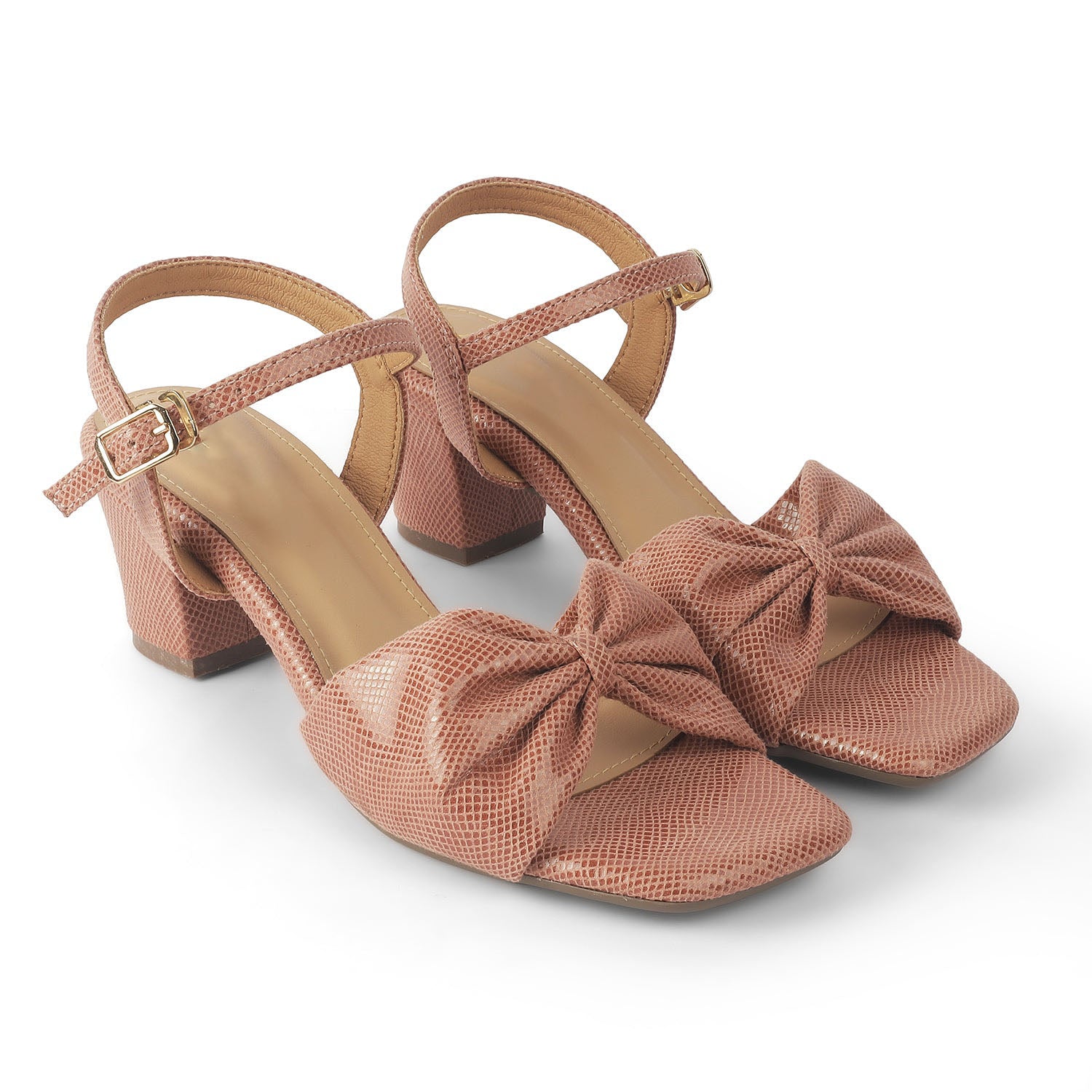 Trenton Pink Block Heel Sandals for Women | Vegan Leather Dress Shoes