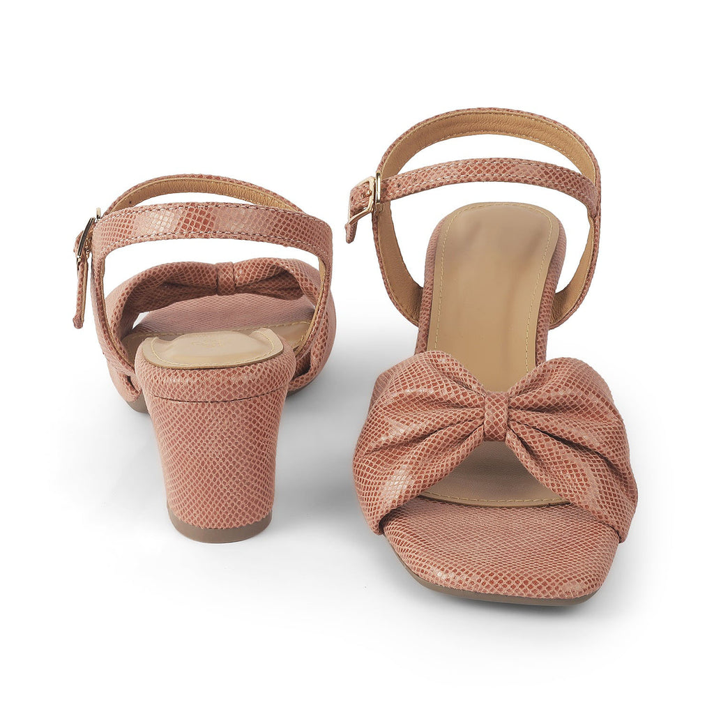 Trenton Pink Block Heel Sandals for Women | Vegan Leather Dress Shoes