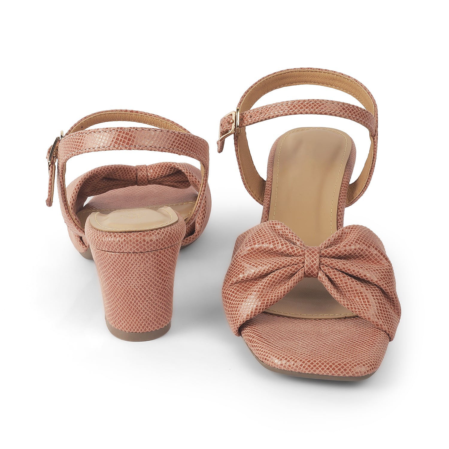 Trenton Pink Block Heel Sandals for Women | Vegan Leather Dress Shoes