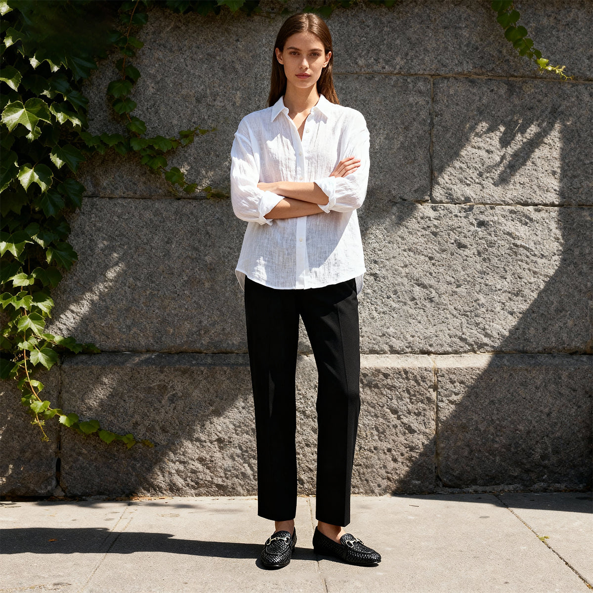 Women’s Loafers with Braided Style and Classic Bit Accent