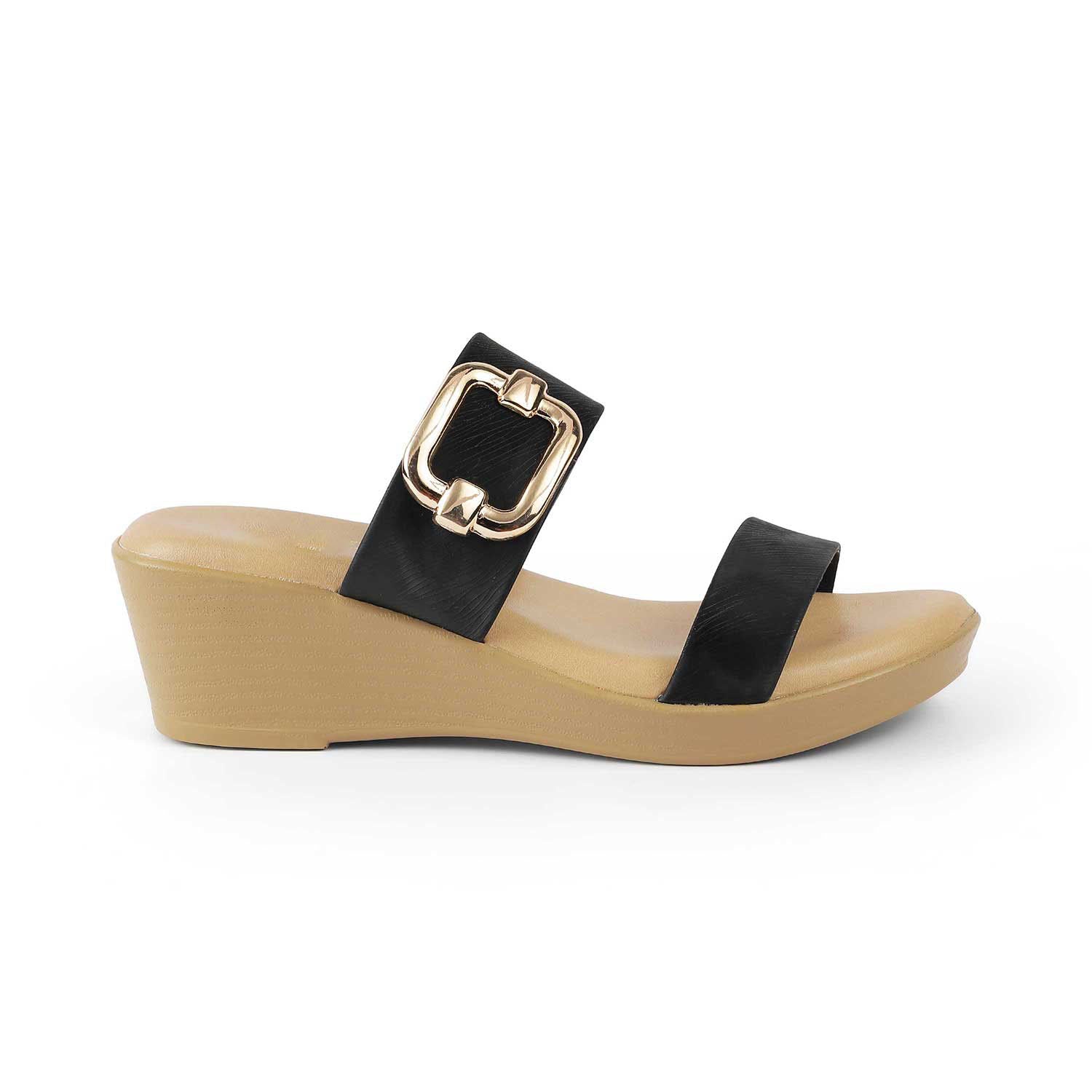 Women’s Stylish Black Wedge Sandals