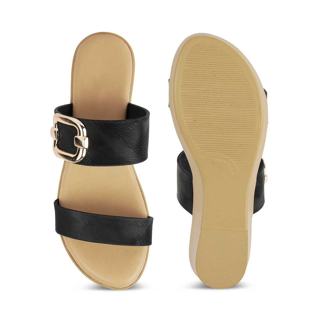 Women’s Stylish Black Wedge Sandals