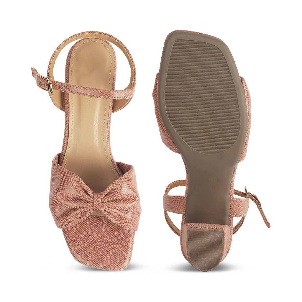 Trenton Pink Block Heel Sandals for Women | Vegan Leather Dress Shoes