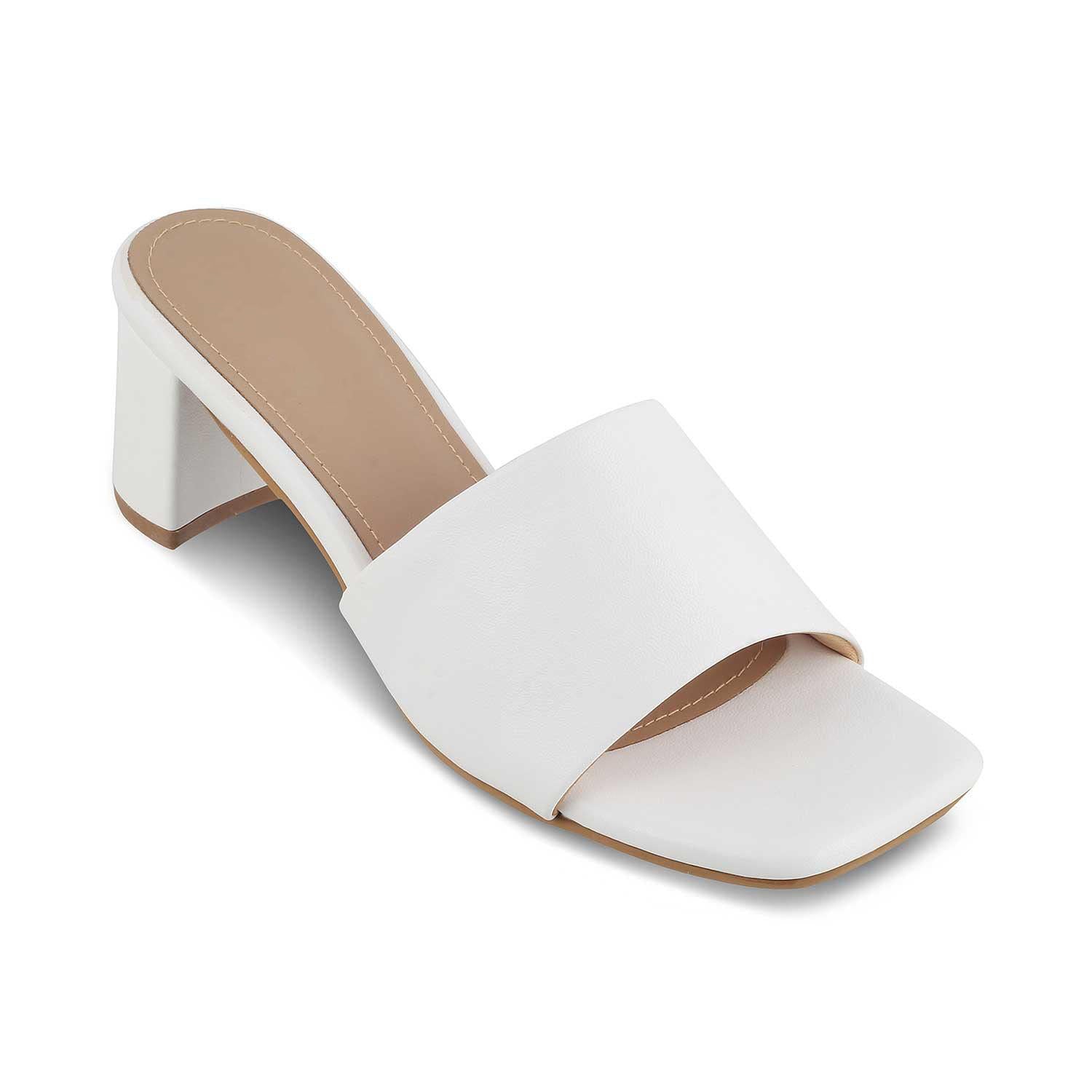 Women’s White Block Heel Sandals