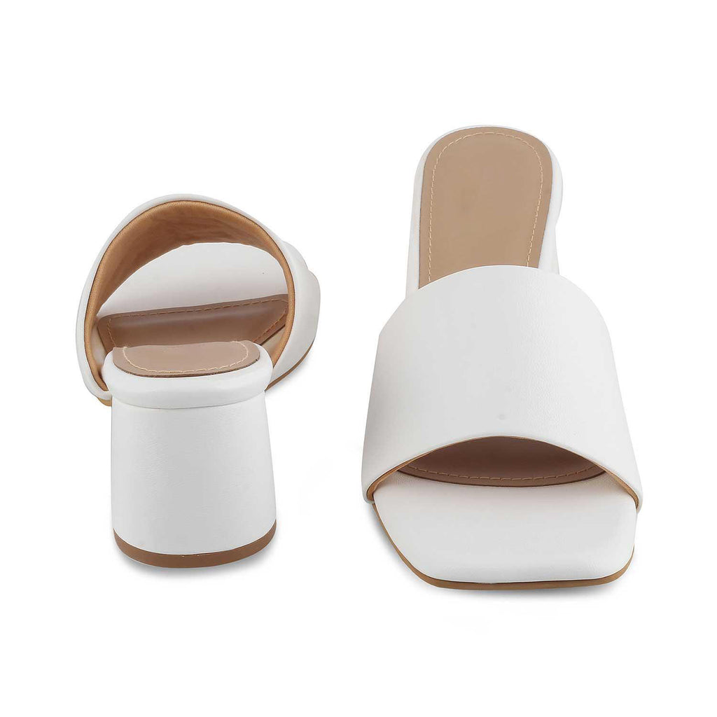 Women’s White Block Heel Sandals