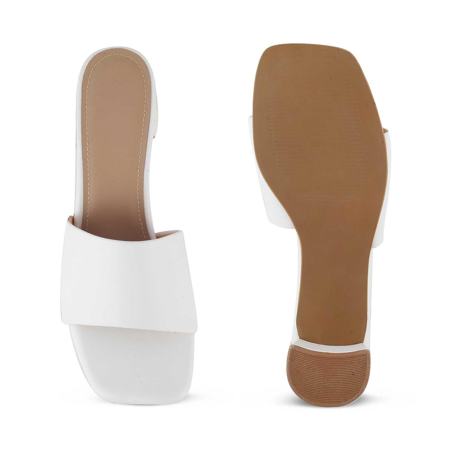 Women’s White Block Heel Sandals