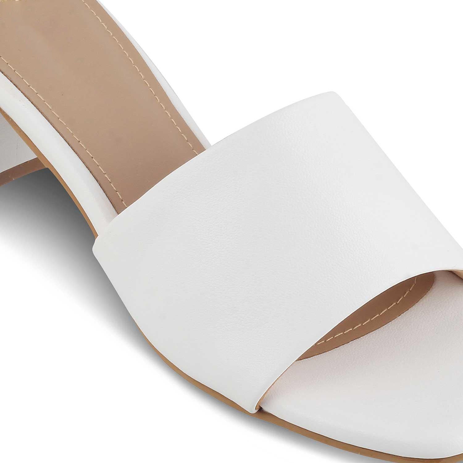 Women’s White Block Heel Sandals