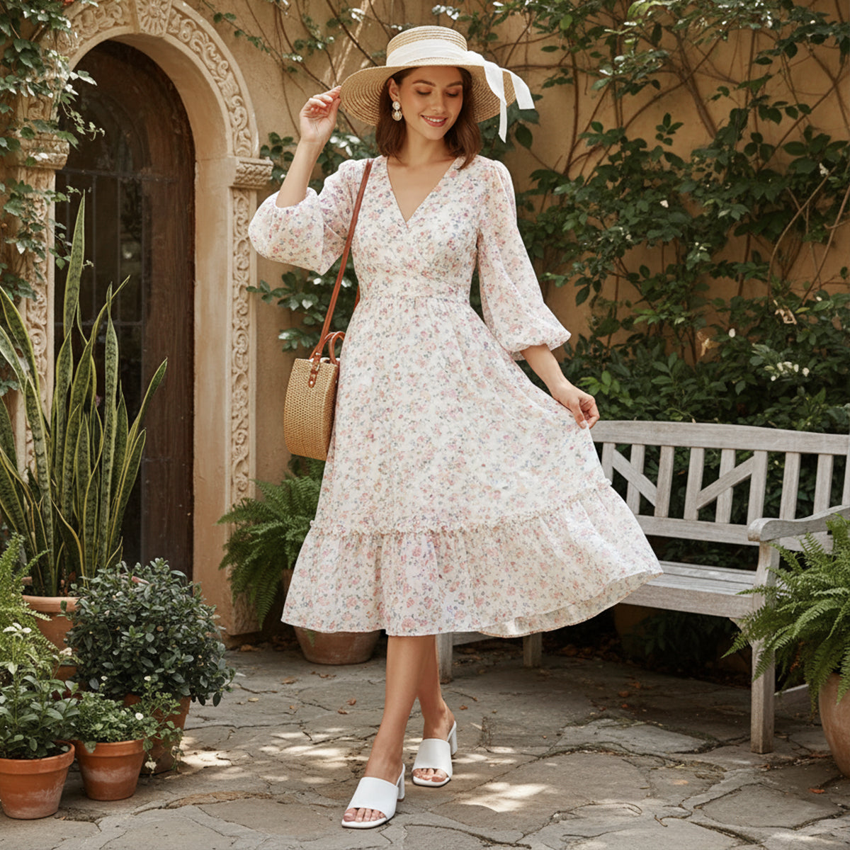 Women’s White Block Heel Sandals