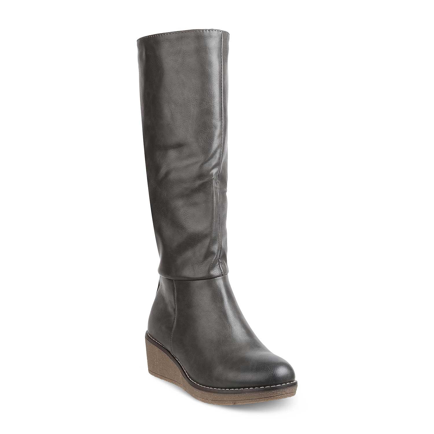 Women’s Wedge Knee High Boots with Sleek Everyday Style