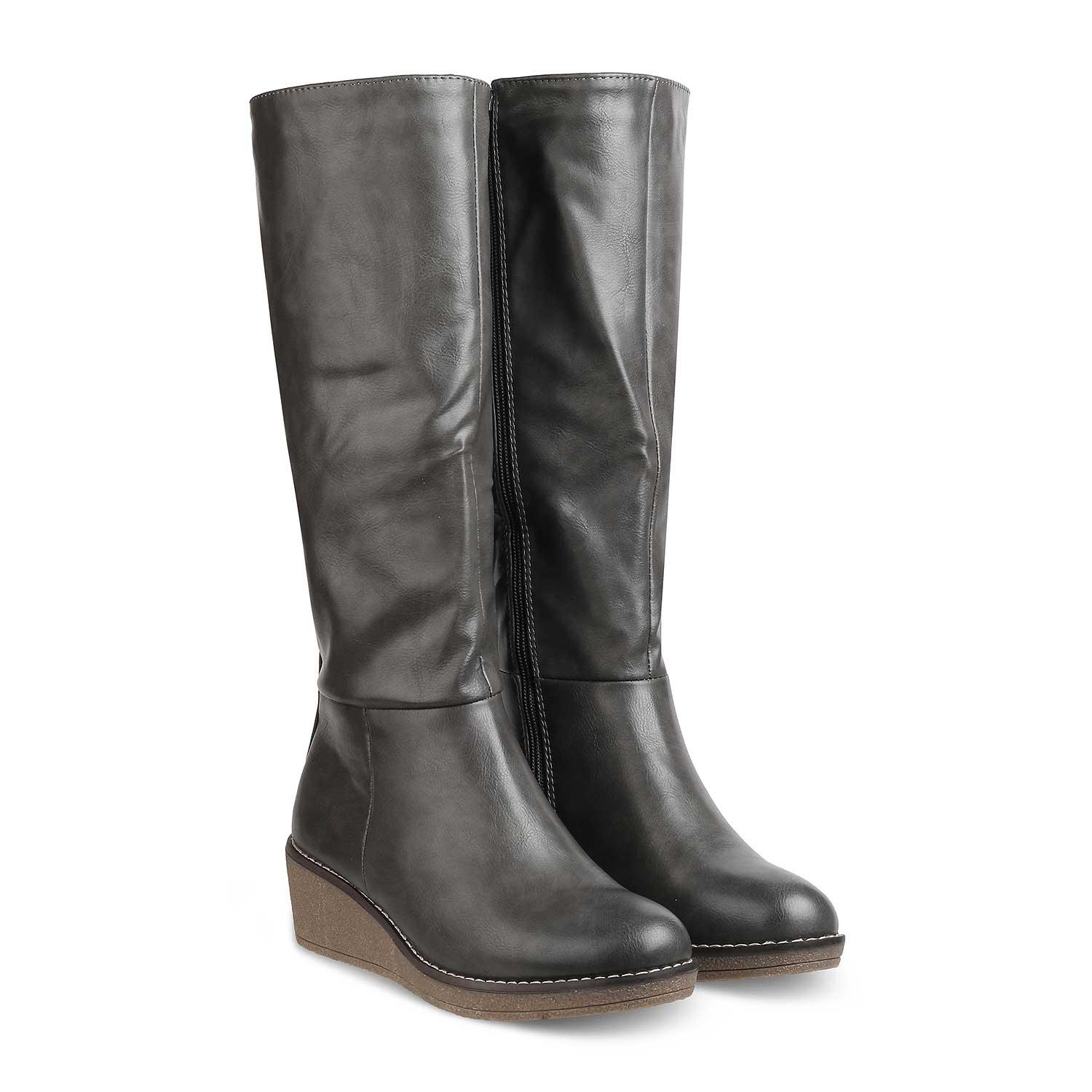 Women’s Wedge Knee High Boots with Sleek Everyday Style
