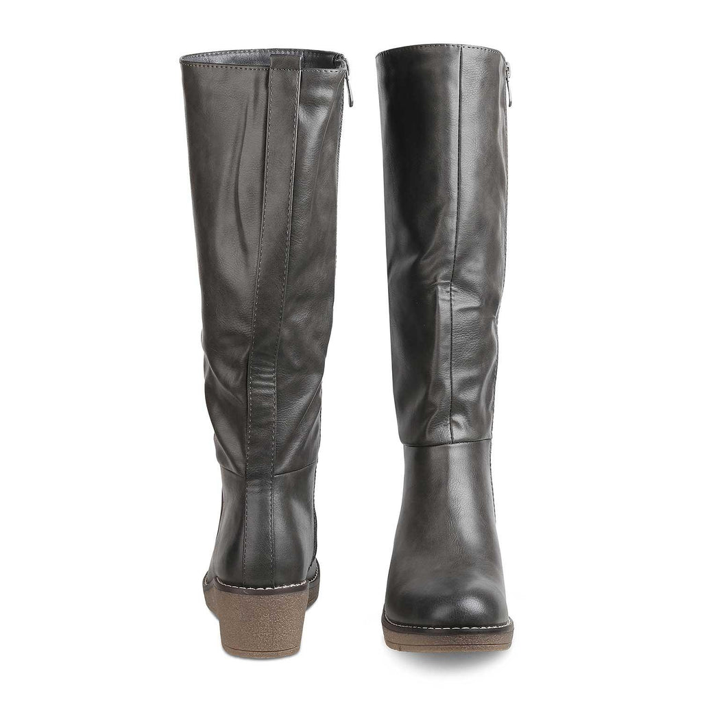 Women’s Wedge Knee High Boots with Sleek Everyday Style