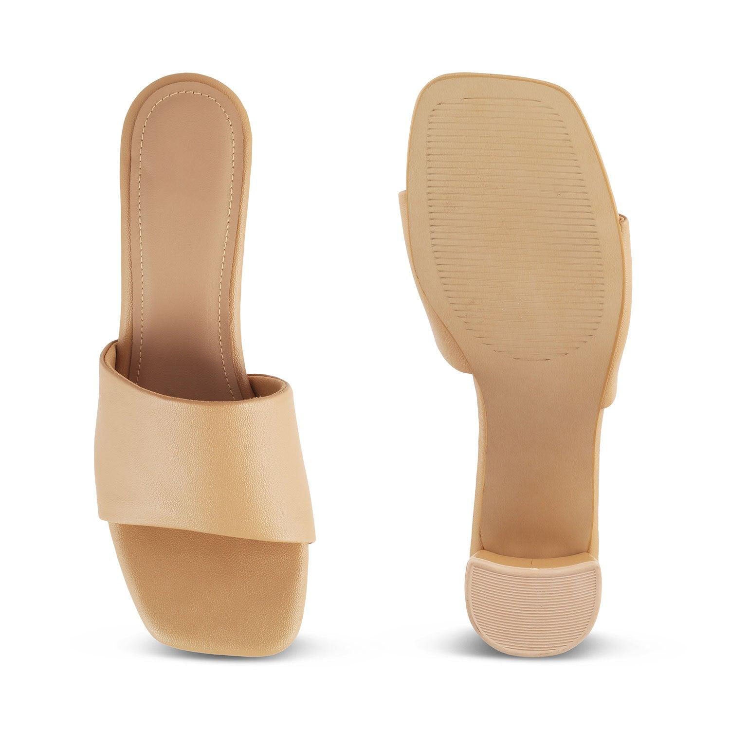 Women’s Block Heel Slide Sandals – Minimalist Everyday Style