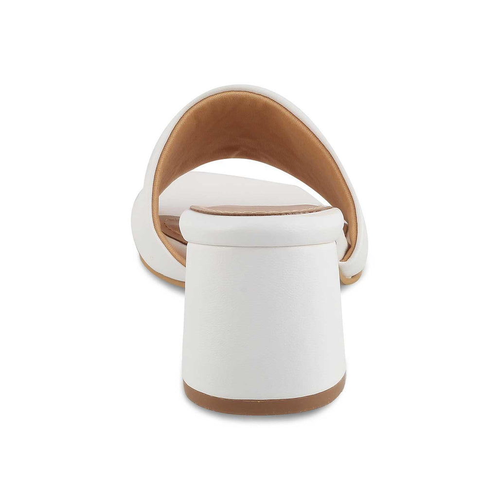 Women’s White Block Heel Sandals